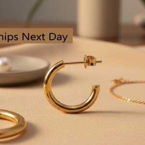 Hoop Earrings / Stud Hoops Earrings / Hollow Earrings / Minimalist Hoop Earrings Gift for Her / In Stock