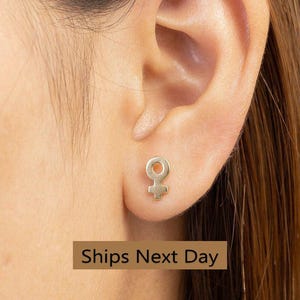 Female Venus Symbol Stud Earrings, Feminine Symbol Studs, Mars Venus Earrings, Venus Earrings, Venus Symbol Stud Earrings