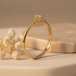 2.5mm Moissanite Engagement Ring, Bridal Wedding Ring Gift for Her, Solitaire Ring for Women, Anniversary Gift image 4