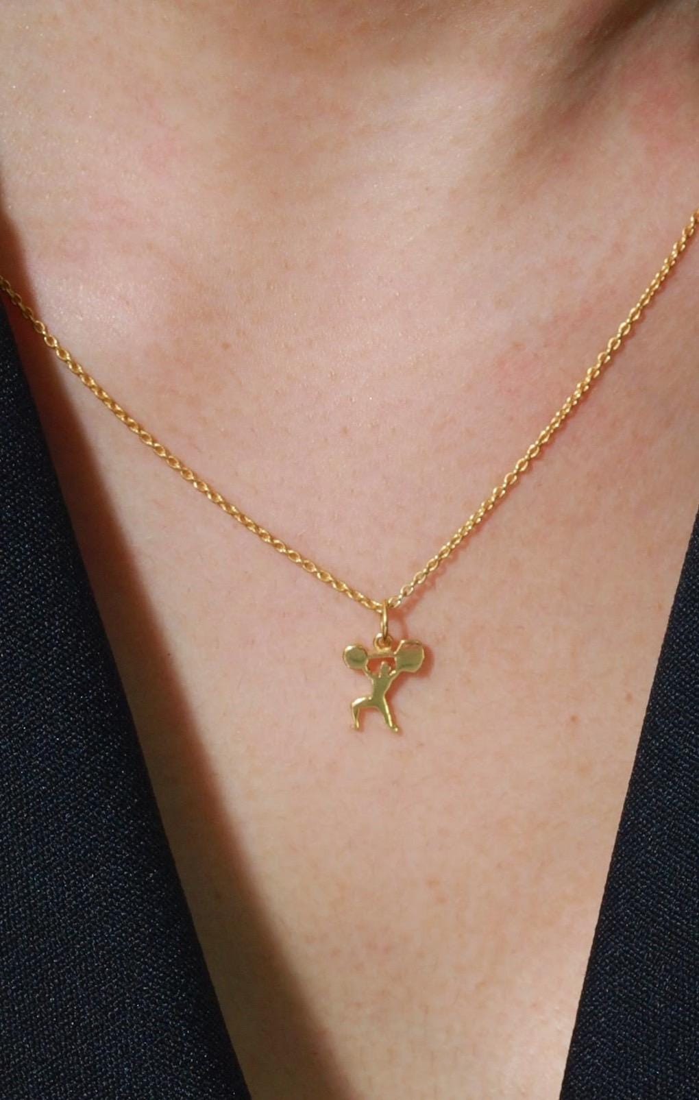 アクセサリー STRAIGHT BARBELL NECKLACE Barbell Necklace - Etsy