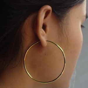 55mm Minimalist Hoop Earrings / Large Hoop Earrings for Women / Oversized Thin Hoops / Bridesmaid Gift