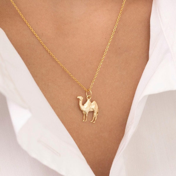 Camel Necklace, Camel Charm Necklace, Gold Camel Charm, Gifts for Animal Lover, Layering Necklaces