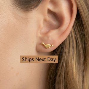 Dinosaur Stud Earrings, Sterling Silver Dinosaur Earrings, Animal Earring , Minimalist Earrings for Women