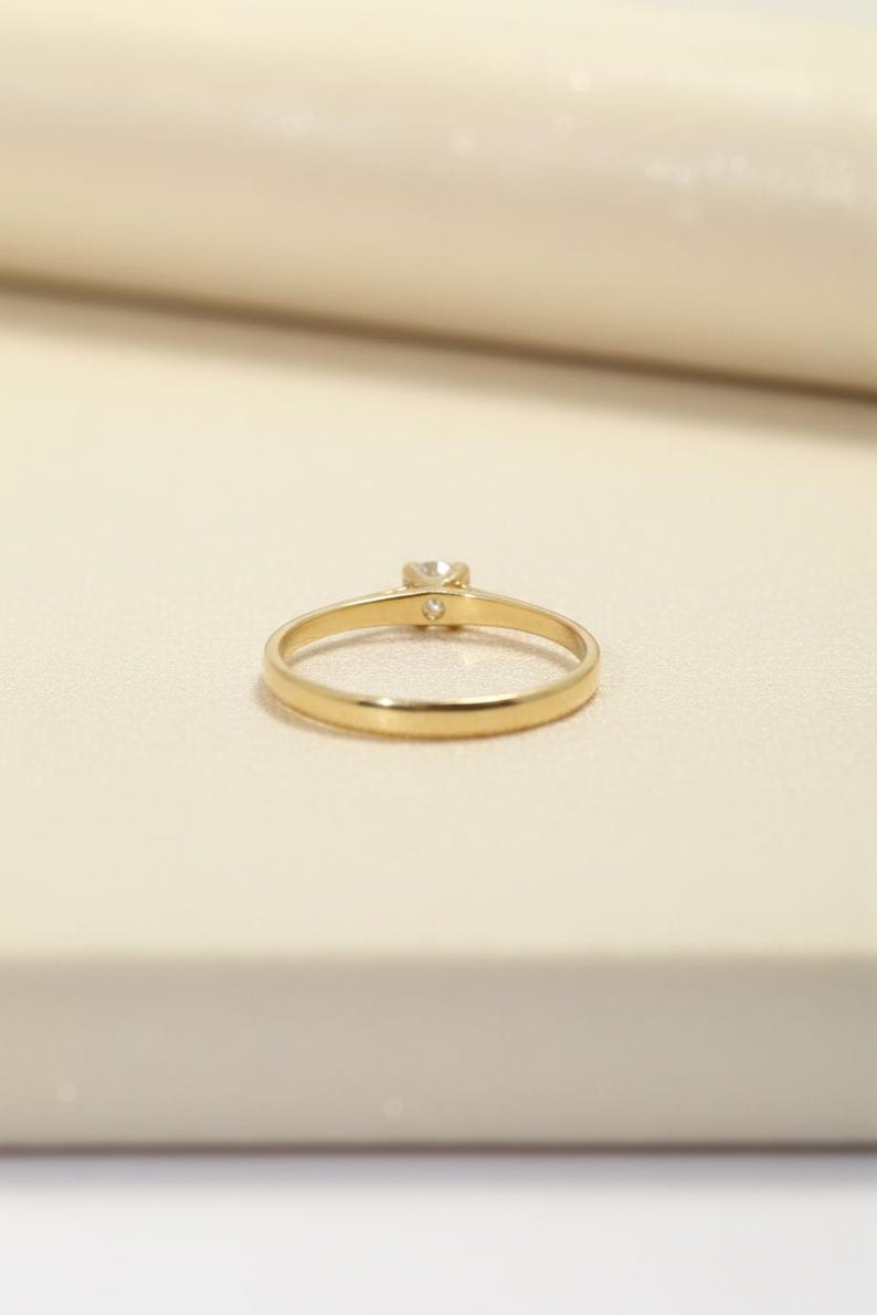 2.5mm Moissanite Engagement Ring, Bridal Wedding Ring Gift for Her, Solitaire Ring for Women, Anniversary Gift image 6