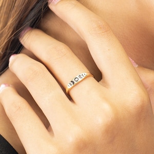 Moon Phase Ring, Sterling Silver Moon Ring, Stacking Ring for Women, Dainty Moon Ring, Celestial Jewelry