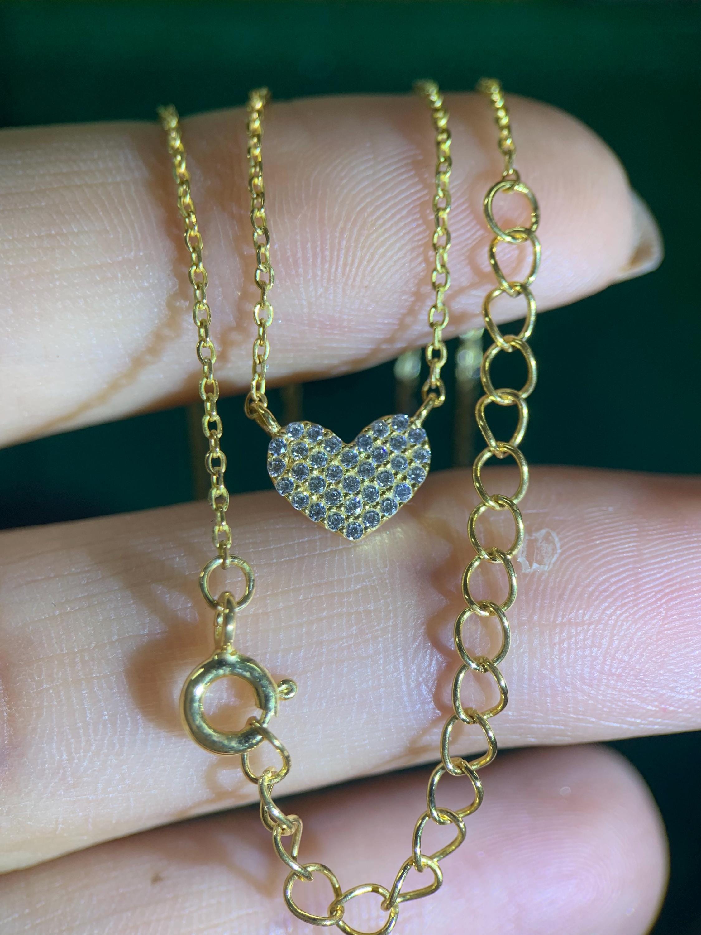 Heart Necklace / Tiny Heart Charm / 925 Sterling Silver
