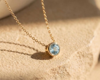 アクアマリンの宝石ハンドメイド925スターリングシルバージュエリー 