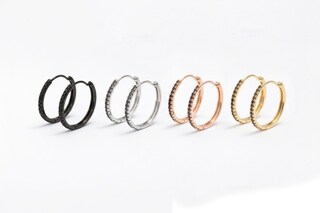 Reffeer Orecchini A Cerchio Huggie In Argento Sterling 925 Con Zirconi - Pendenti Con Catena - 22mm, Leggeri 1,56g - Regalo In Scatola