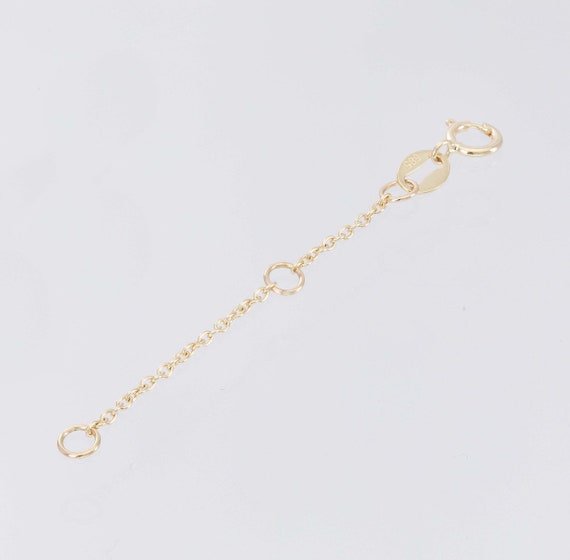 14K Solid Gold Extender, Gold Necklace Extender, Adjustable Link Extension, 14k  Gold Cable Chain Extender 1 or 2 Inches 
