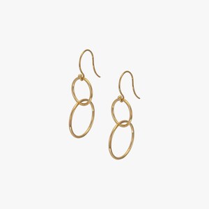 Interlocking Karma Circle Earring, Double Circle Nearring, Minimalist ...