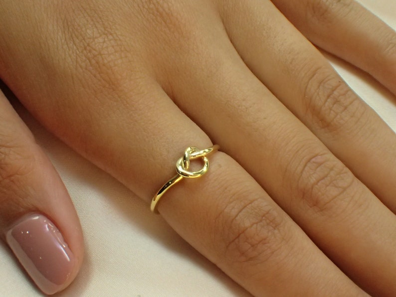 Gold Plated Knot Ring Bridesmaid Gift Mother Daughter Etsy