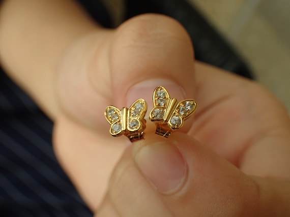 日本未入荷★STONEHENgE★POSY〜14K Butterfly Shaped Earrings Butterfly Earrings, Gorgeous Pair of Butterfly, 14k Solid