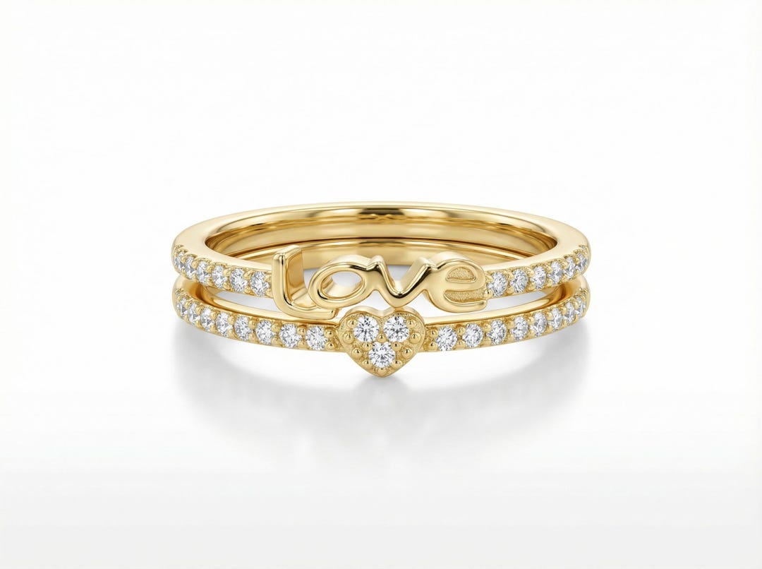 Heart Shape Diamond Wedding Band 14k Rose Gold Love Ring Engagement ...