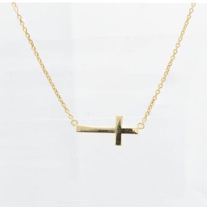 Minimalist Cross Necklace Dainty Cross Charm Religious Necklace Gift for Her Small Gold Cross Necklace Christian Jewelry for Women