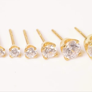 Moissanite Stud Earrings, 14K Gold Moissanite Studs, Wedding Earrings, Bridesmaid Gift, Graduation Gift