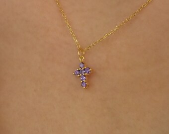 Gold Amethyst Cross - Etsy