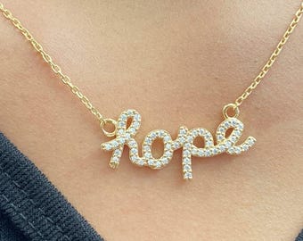 Hope Necklace / Inspirational Gift / College Student Gift / Necklace for Daughter / Niece Gift