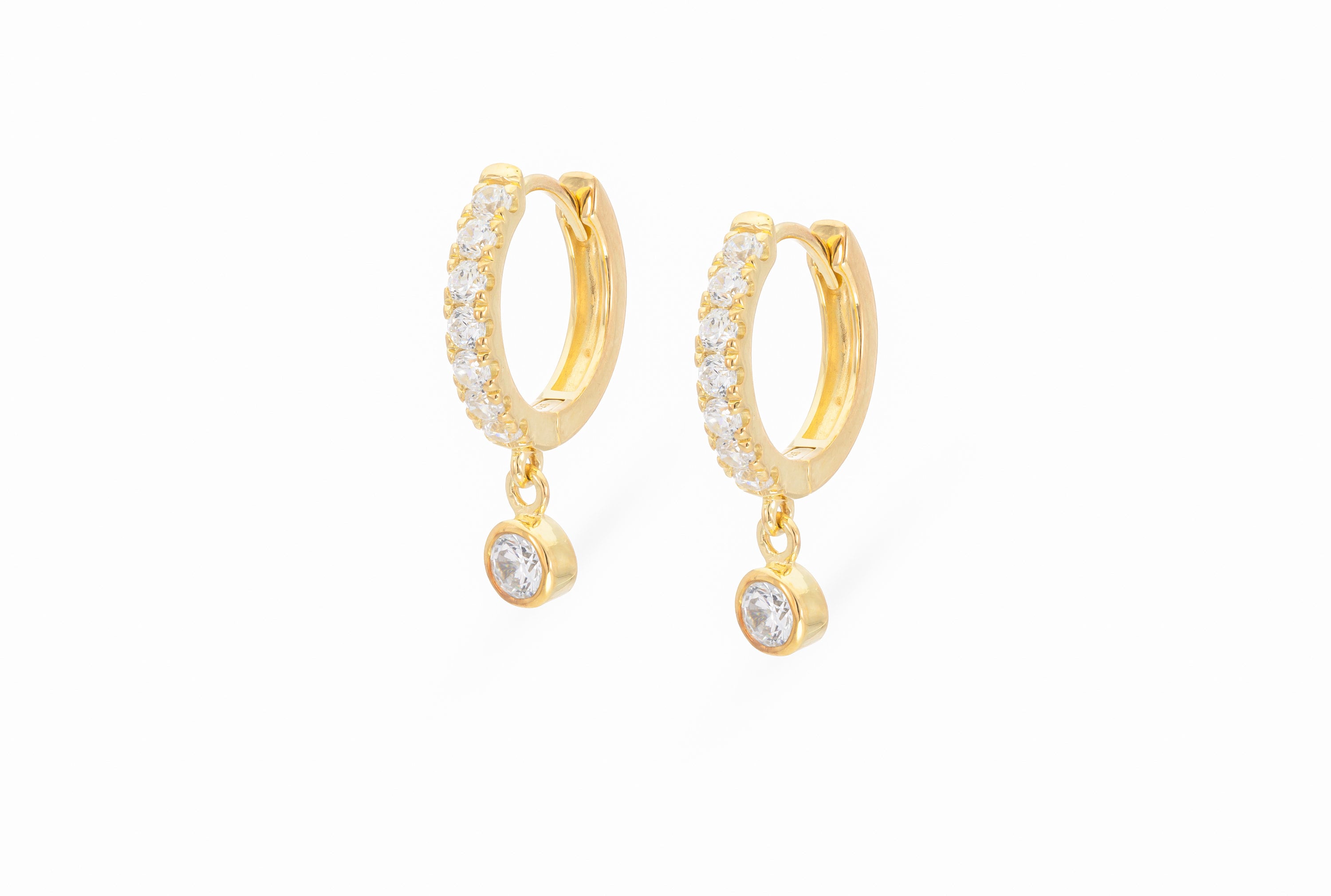 Dangle Drop Hoop Earrings Diamond Hoop Earrings Huggie Etsy