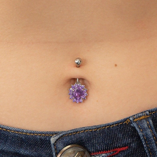 Buy Amethyst Belly Button Ring Navel Body Piercing Jewelry