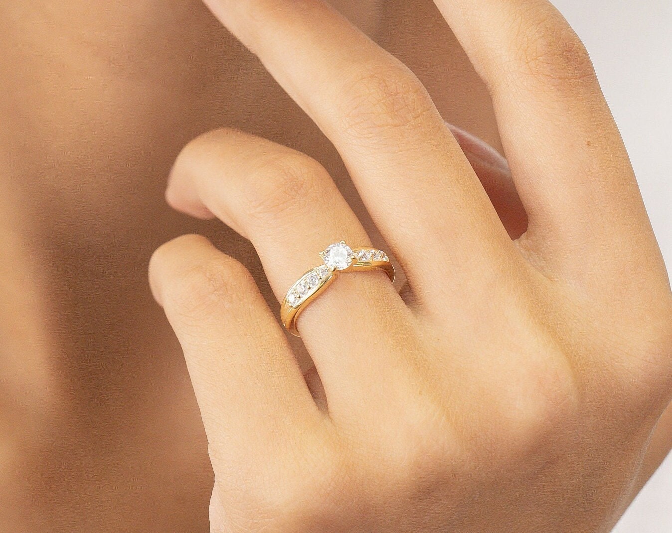 bow tie channel set engagement ring
