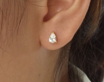 Teardrop diamond stud earrings sale