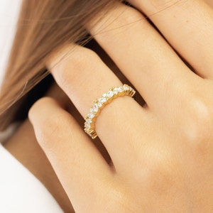 Marquise Wedding Band, Art Deco Diamond Band, Sterling Silver Half Eternity Band, Vintage Stacking Band