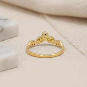 Citrine Curved Wedding Band V Shape Ring Golden Yellow Gemstone Chevron Stacking Ring November Birthstone Bridal Jewelry image 15