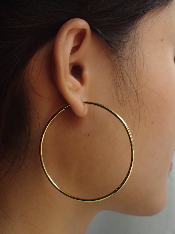 55mm Minimalist Hoop Earrings Large Hoop Earrings Endless