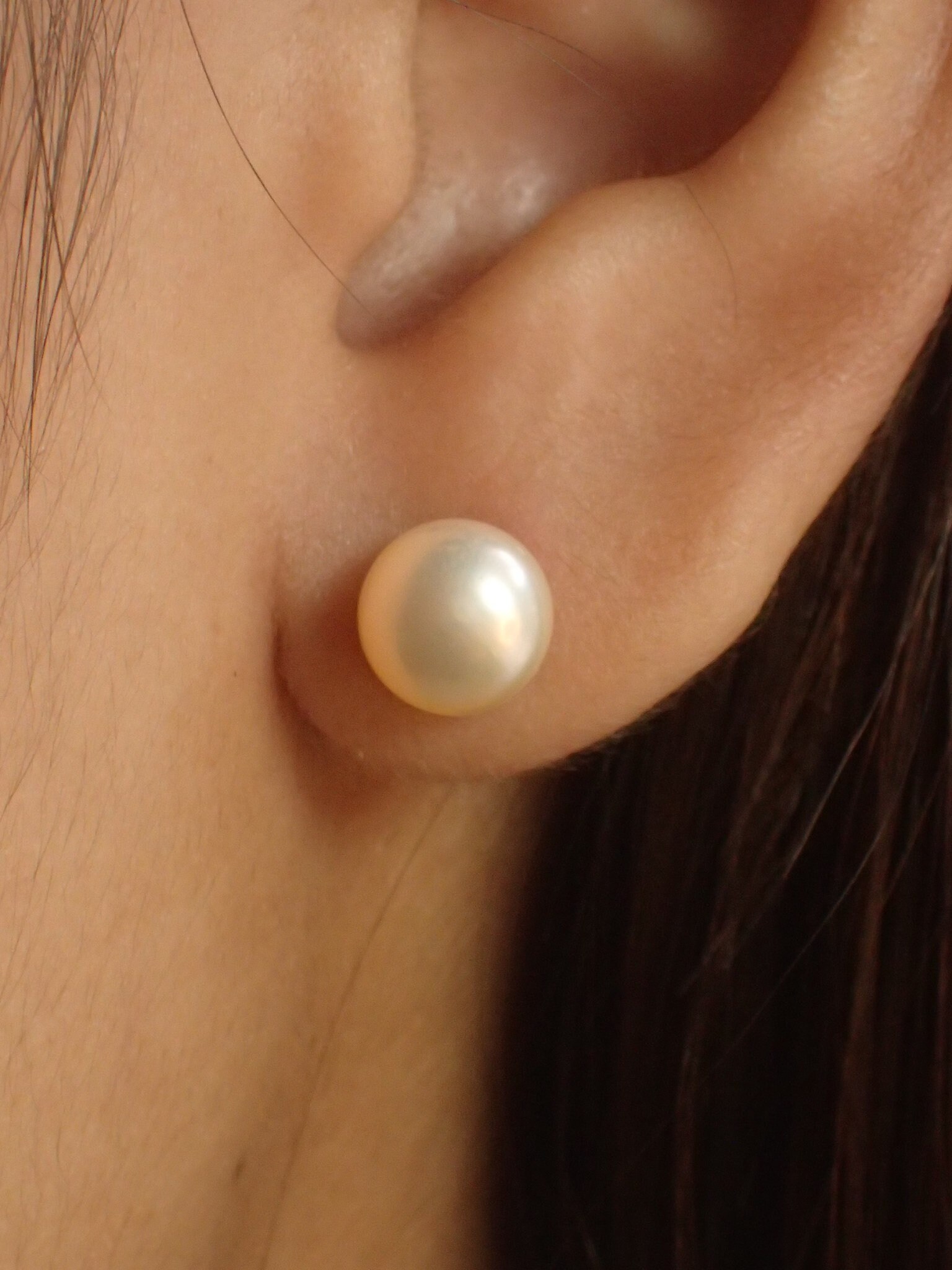 Red - Golden Plated Seep Pearl & Hydro Stone Earrings