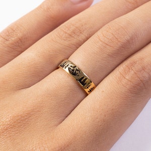 Evergreen Tree ring, Sterling Silver Nature Lover Ring, Forest Jewelry, Mountain Range Ring, Unique Wedding Ring