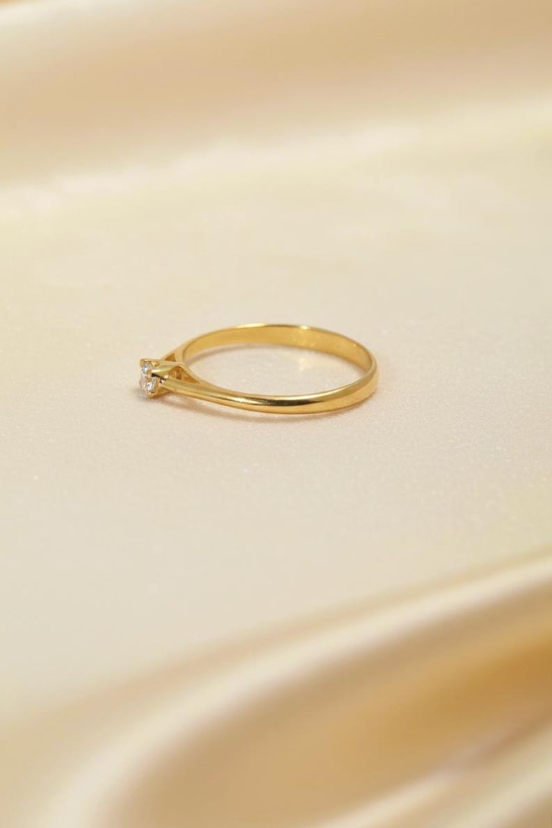 2.5mm Moissanite Engagement Ring, Bridal Wedding Ring Gift for Her, Solitaire Ring for Women, Anniversary Gift image 2