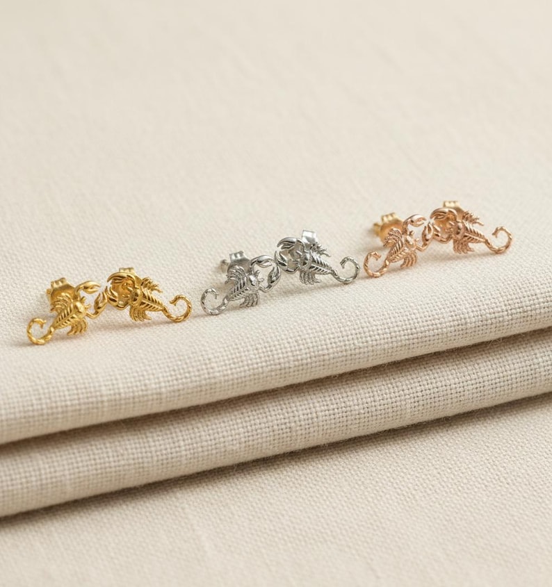 Scorpion Stud Earrings, Scorpion Studs, Animal Earring For Women, Dainty Stud Earring, Insect Jewelry, Gift for her image 6