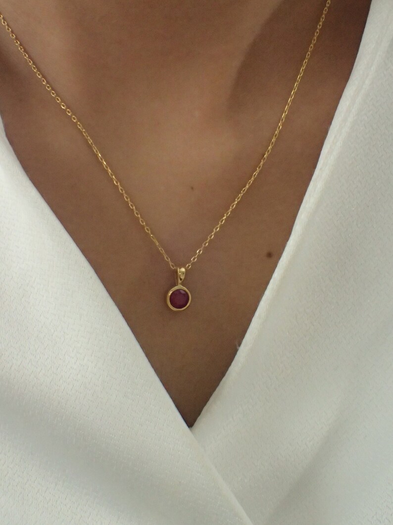 CZ Solitaire Necklace Sterling Silver CZ Necklace Bezel Set Birthstones Necklace Solitaire Pendant Everyday Necklace Gift for Her