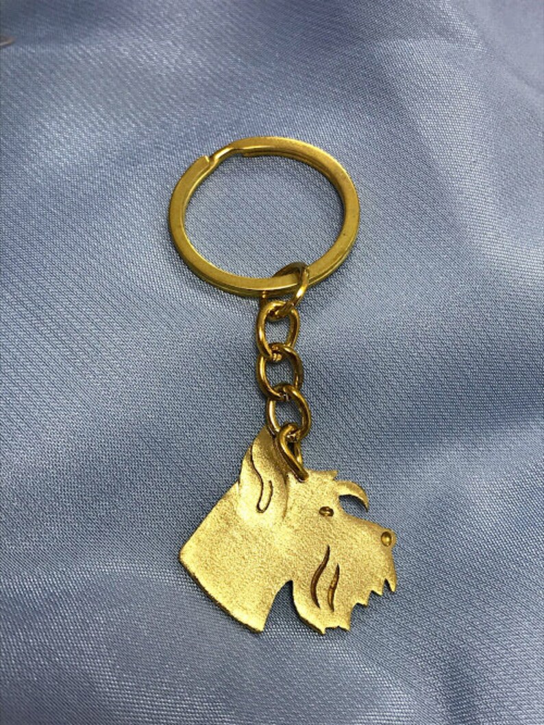 Schnauzer Pendant Keychain Dog Breed Key Ring Gift for Dog Lovers Enamel Charm Key Ring Dog Memorial Gift