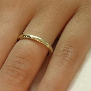 Fede nuziale piatta e semplice da 2,0 mm / Fede semplice in argento sterling 925 / Fede liscia / Fede sottile e delicata impilabile
