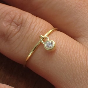 Diamond dangle deals ring