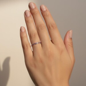 Ruby Infinity Wedding Ring / Ruby Wedding Band / Infinity Knot Ring / Full Eternity Band in 14K Solid Gold / July Birthstone Band image 4