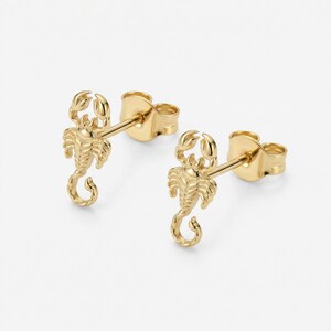 Scorpion Stud Earrings, Scorpion Studs, Animal Earring For Women, Dainty Stud Earring, Insect Jewelry, Gift for her image 3