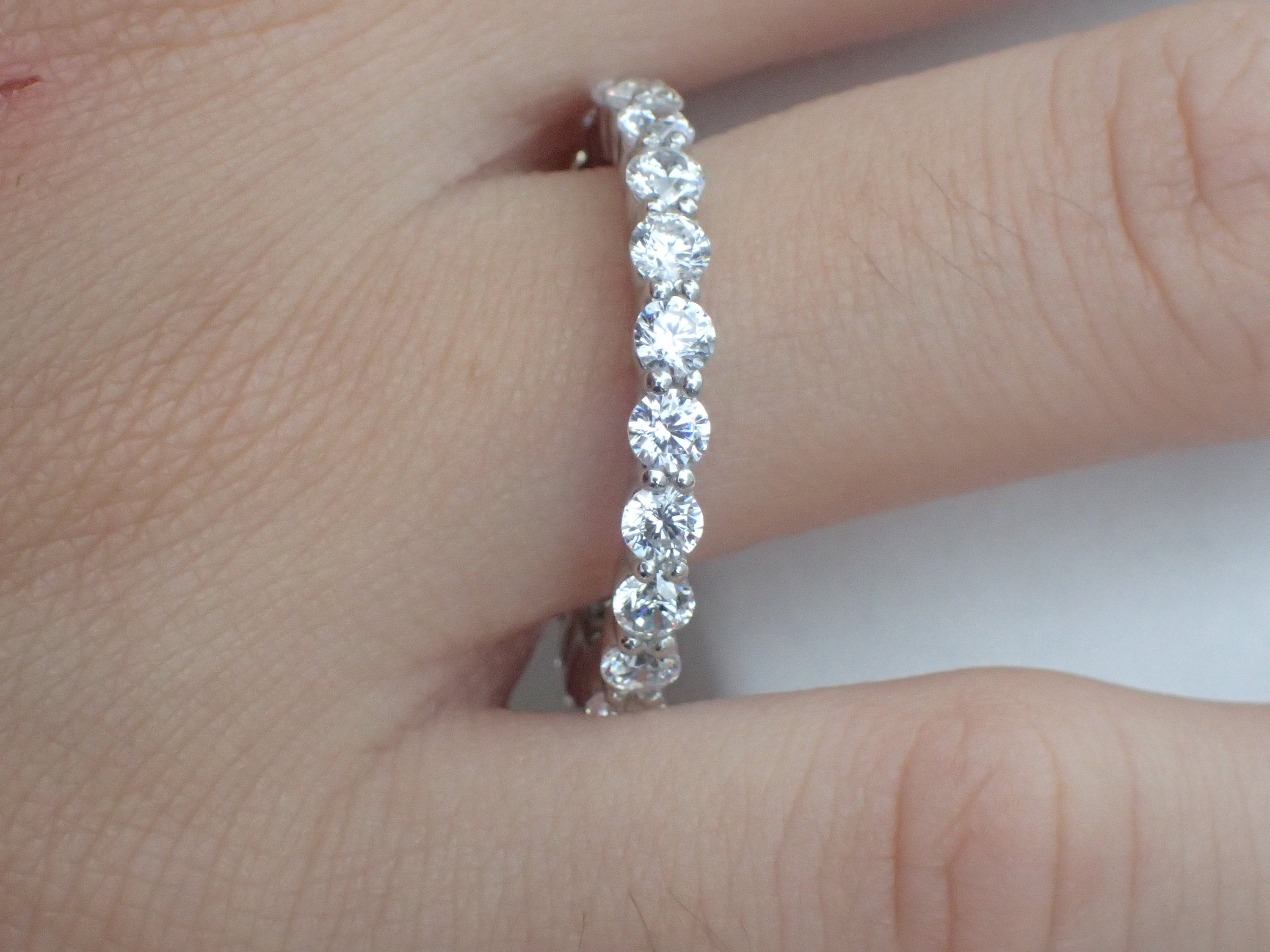 2.5mm Shared Prong Diamond Wedding Band, Solid Gold 3/4 2.5mm Shared Prong Diamond Wedding Band, Solid Gold 3/4