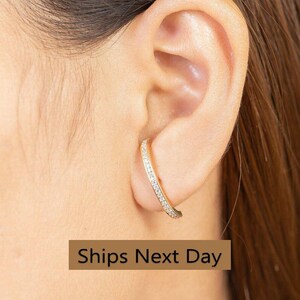 Diamond Ear Lobe Cuff Earrings, Dainty Suspender Earrings, Dainty stud lobe cuff, Minimalist Earrings Gift For Women