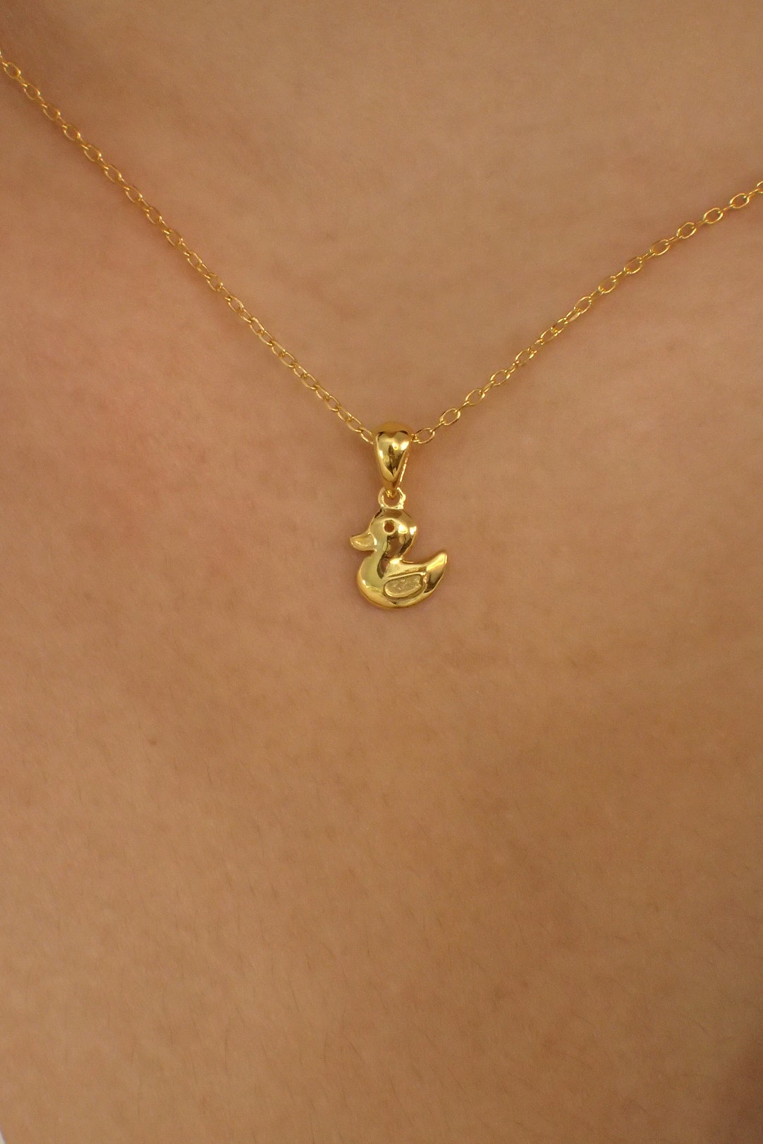 Duck Necklace / Duck Charm Pendant / Bird Lover Gift / Best Friend Gift ...