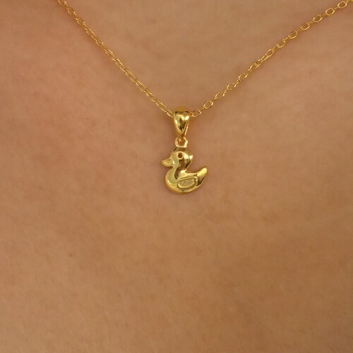 Duck Necklace / Duck Charm Pendant 