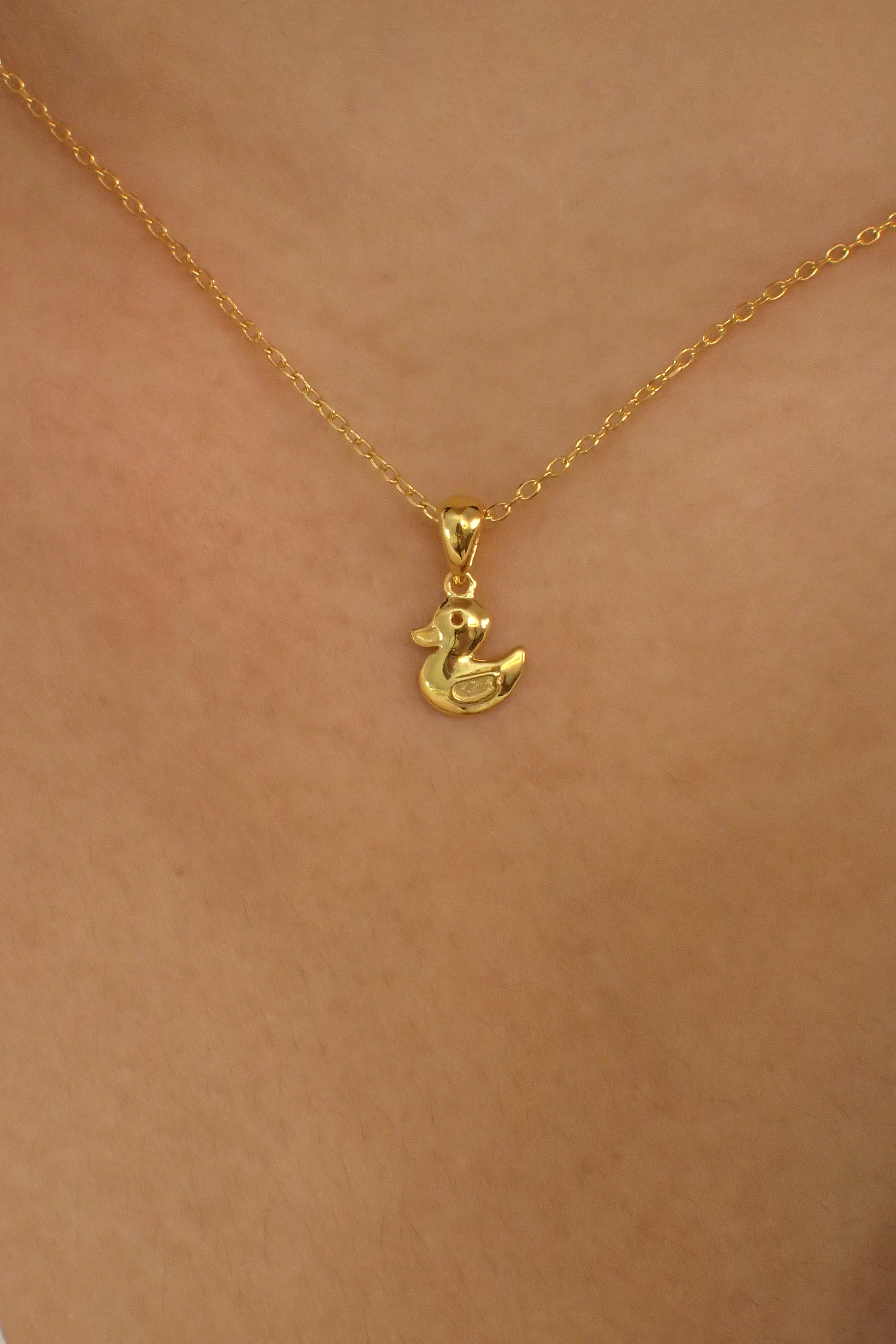 Duck Necklace Duck Charm Pendant Bird Lover Gift Best Friend