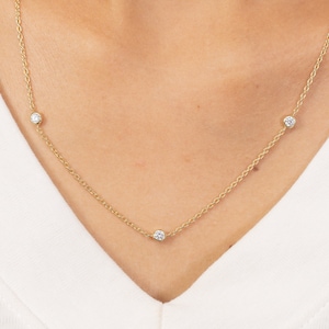 Diamond By The Yard Necklace, Wedding Necklace, Ladies Diamond Necklace, Layering Necklace for Women