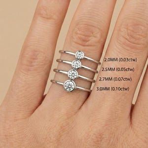 Moissanite Solitaire Ring, Bezel Set Moissanite Ring, Minimalist Simple Moissanite Ring, Stacking Ring, Promise Ring Gift for Her