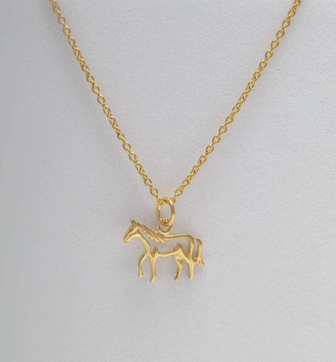 Minimalist Horse Necklace Horse Charm Necklace Equestrian Etsy