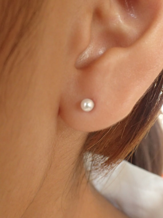 Freshwater pearl earrings studs outlet