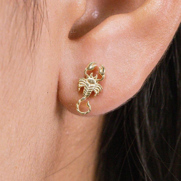 Scorpion Stud Earrings, Scorpion Studs, Animal Earring For Women, Dainty Stud Earring, Insect Jewelry, Gift for her