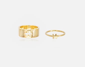 Anillo de compromiso de rompecabezas para pareja, anillo de plata esterlina a juego para él y para ella, anillo de bodas, joyería a juego
