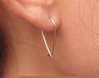 Raindrop Wire Earrings, Minimalist Earrings Gift for Women, Tear Drop Wire Earrings, Pear Shape Earrings, Unique Earrings Design